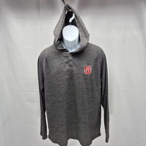 NWOT NCSU Wolfpack Colosseum Gray Dujour Henley Hoodie - Long Sleeve Tee XL
